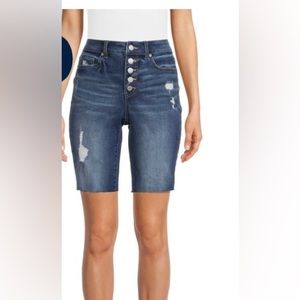 Time and Tru Women's High Rise Button Fly
Denim Short